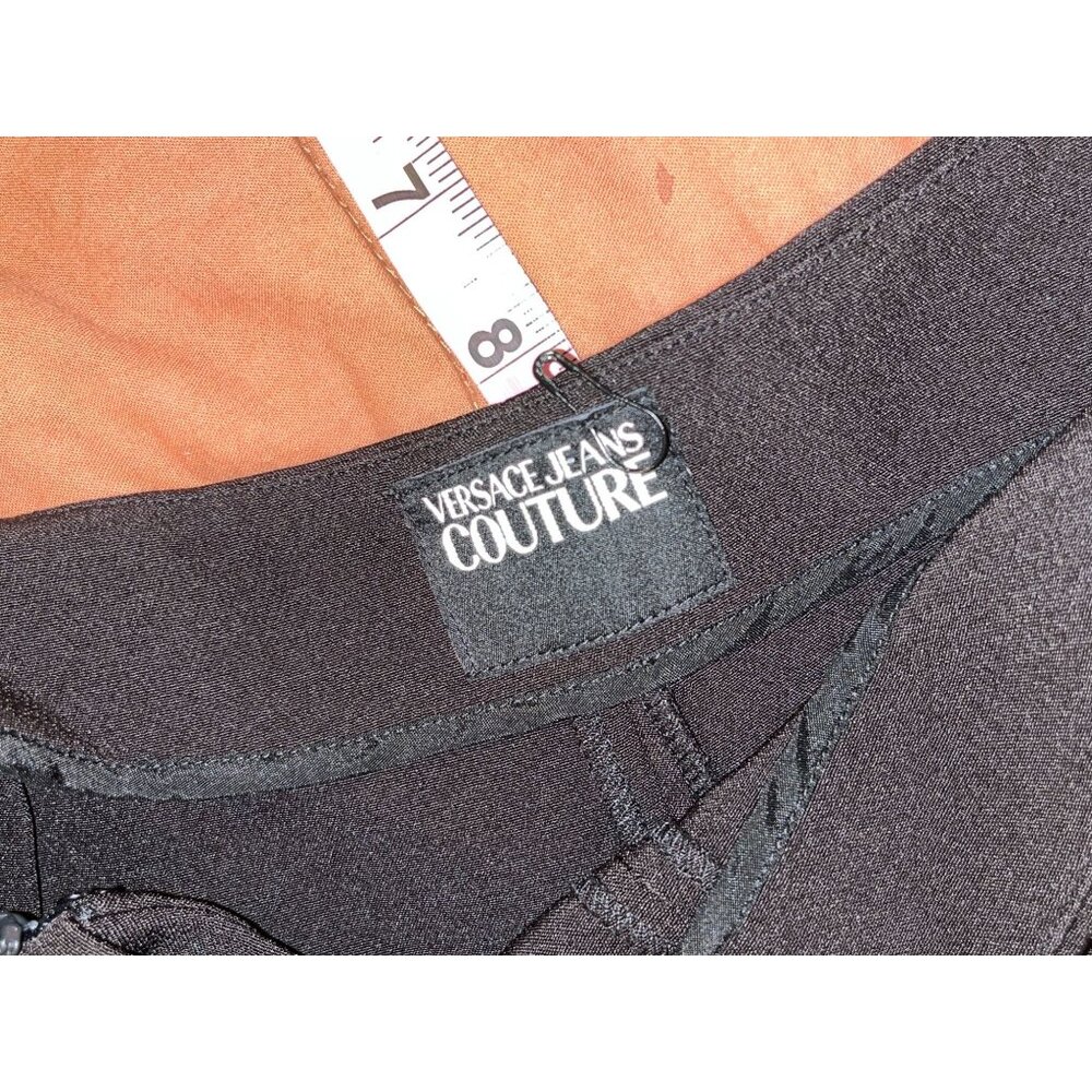 Versace Jeans Couture Black Mini Skort with Gold Ring Accents - Picture 6 of 12